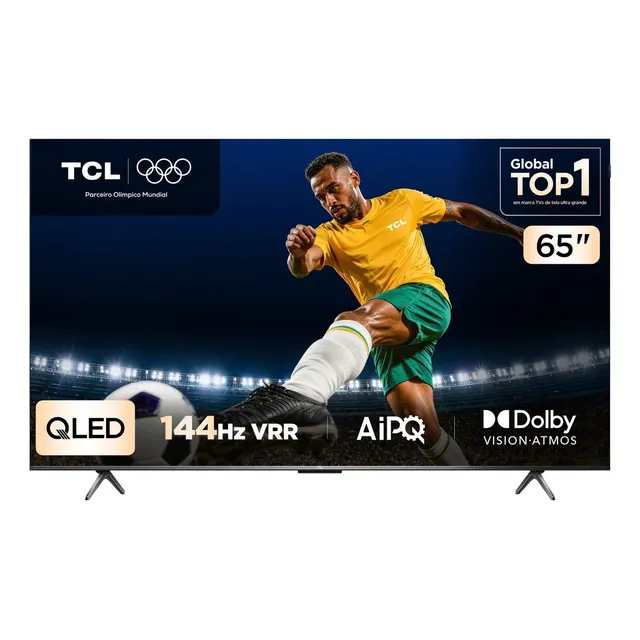 Smart Tv Tcl 65 Polegadas Qled 4k P8k Wifi Bluetooth Google Tv 144hz Hdr10+ Dolby Atmos Vision 65p8k