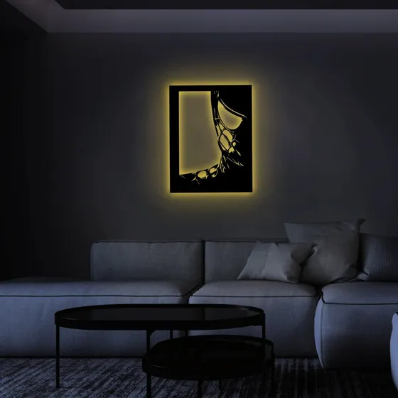 Cuadro Led Madera- Luz Cálida - Spiderman - 65 X 50 Cm