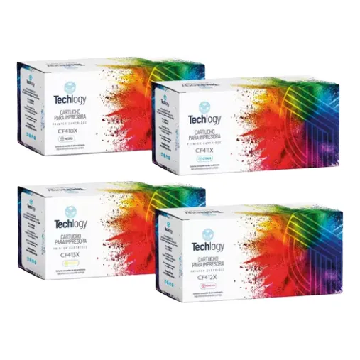 Toner Techlogy 410x 411x 412x 413x Para Hp M452 M477 M377 Tinta Negro/magenta/amarillo/cian