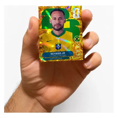 Figurinha Neymar Jr Copa Do Mundo 2026 Holográfica Brilhante Neymar Jr Brilhante Neymar Jr Versao Ouro Gold