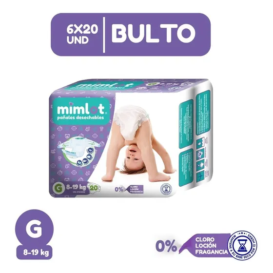 Pañales Bebe Mimlot Talla G - Por Bulto