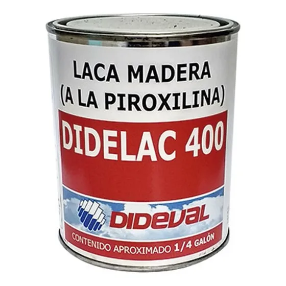 Laca Madera A La Piroxilina Didelac 400 Brillante 1/4 Galón Color Transparente