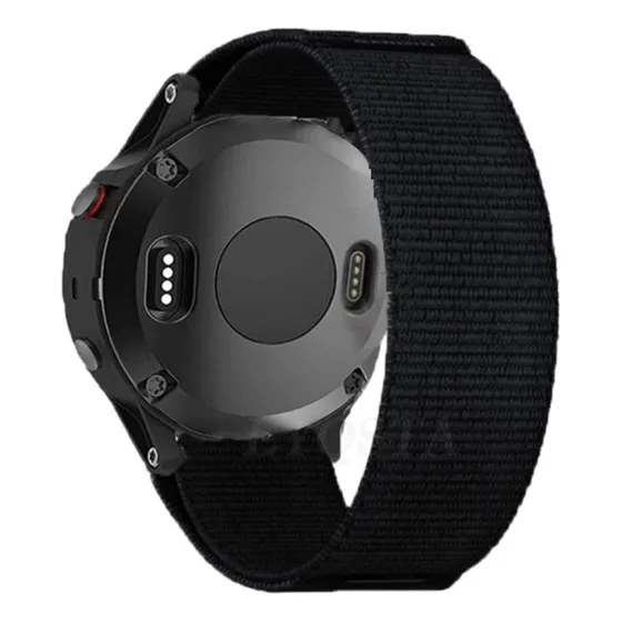 Pulseira 26mm Nylon Compatível Com Relógio Garmin Fenix 2 Cor Preta