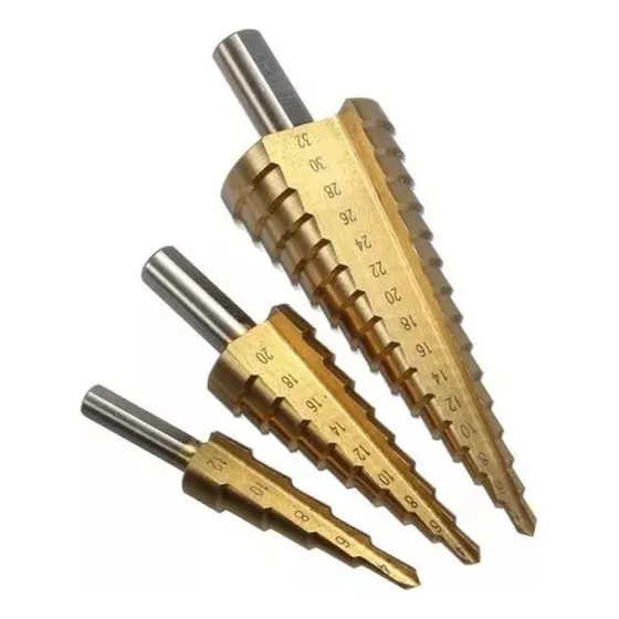Set X3 Mechas Escalonadas Titanio N°4-12 /4-20 /4-32 Mm