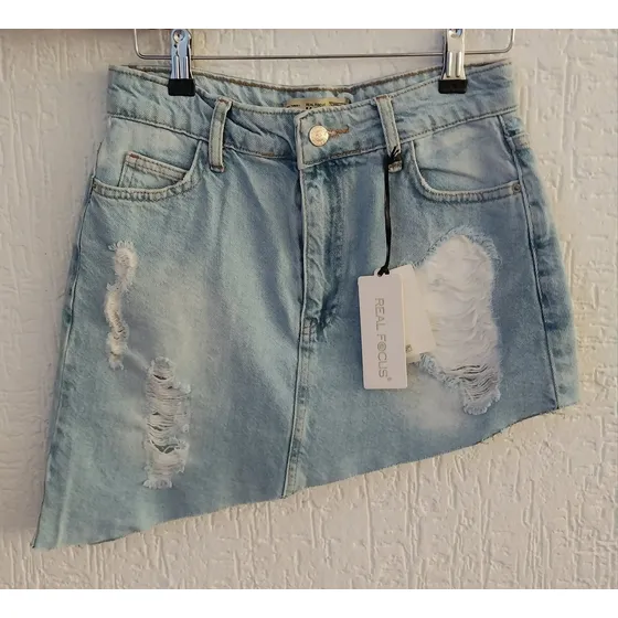 Mini Falda De Jeans Corte Asimetrico Talla 27 O S Damas