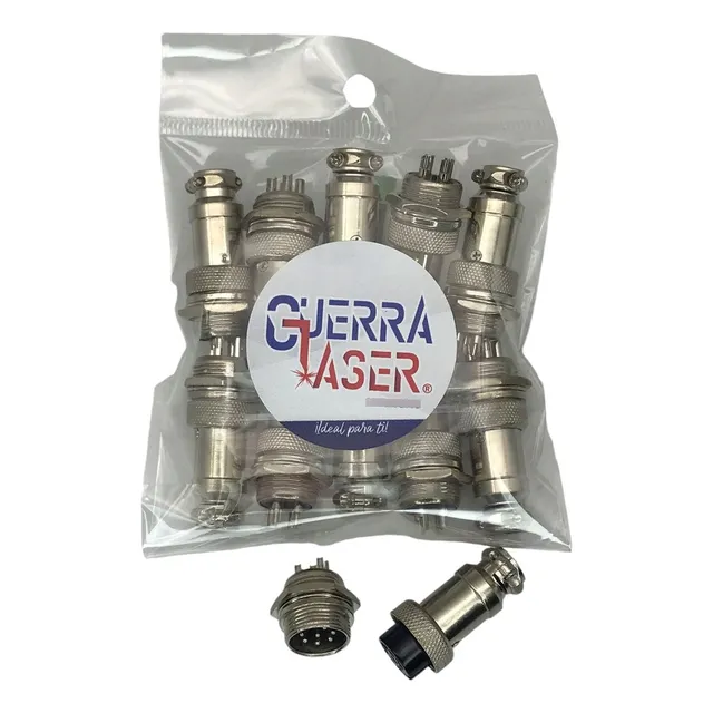 Conector Circular Aviador Gx16 Pines 16mm Hembra Y Macho Cnc