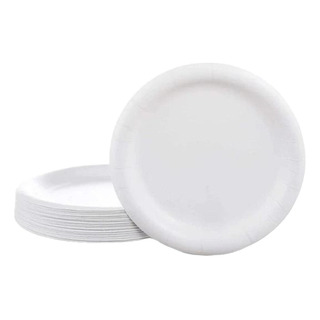 Plato Desechable Blanco 6 Biodegradable 50 Pzs Plato Desechable Blanco 6 Biodegradable 50 Pzs