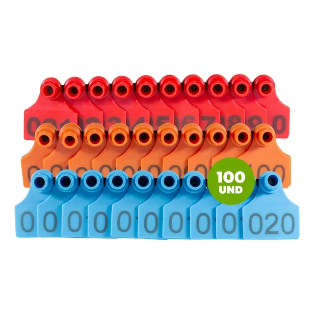 Arete Identificador De Ganado Numerados X 100 Unidades P