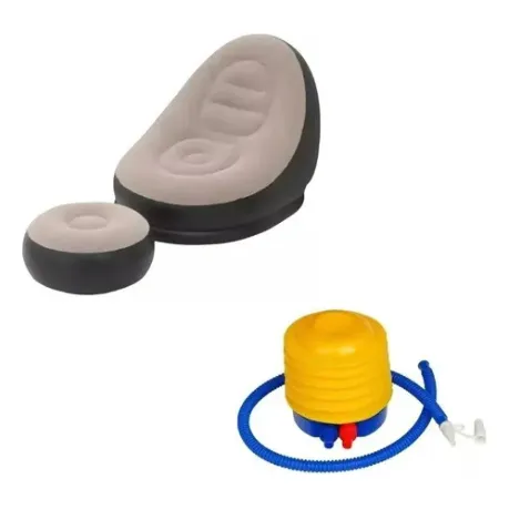 Sofa Con Reposa Pies Inflable Puff Sillon Portatil +inflador