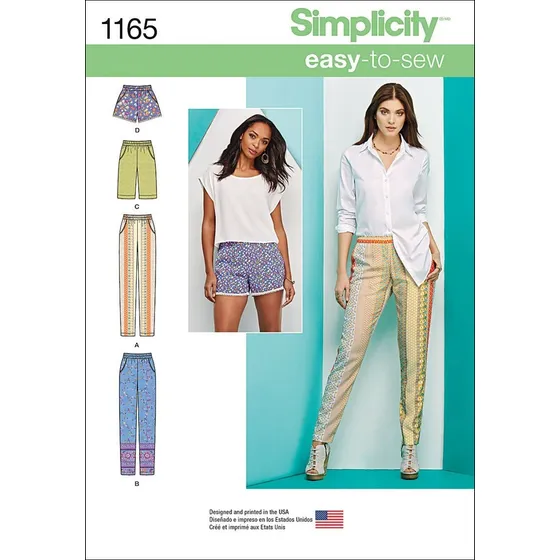 Simplicity 1165 Diseño Costura Para Pantalon Corto Largo