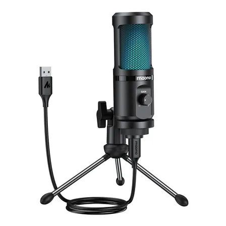 Micrófono Maono PM461T PM461TR RGB Microfono para gamer Cardioide color negro