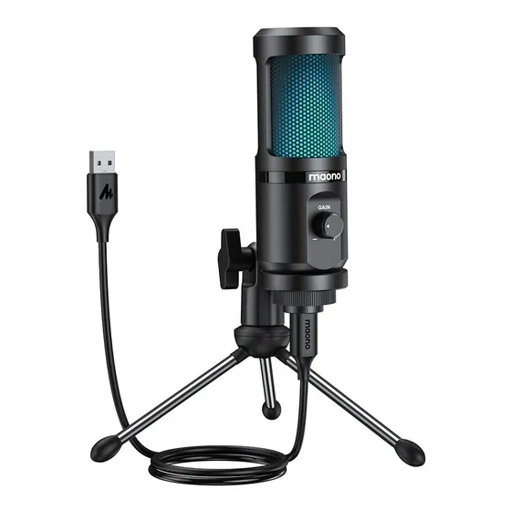 Micrófono Maono PM461T PM461TR RGB Microfono para gamer Cardioide color negro