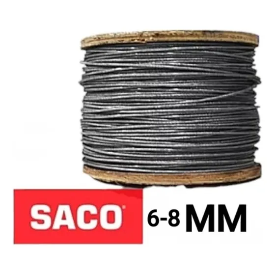 Guaya De Acero Galvanizado 6 - 8 Mm 1/4 5/16 PuLG X 200 M