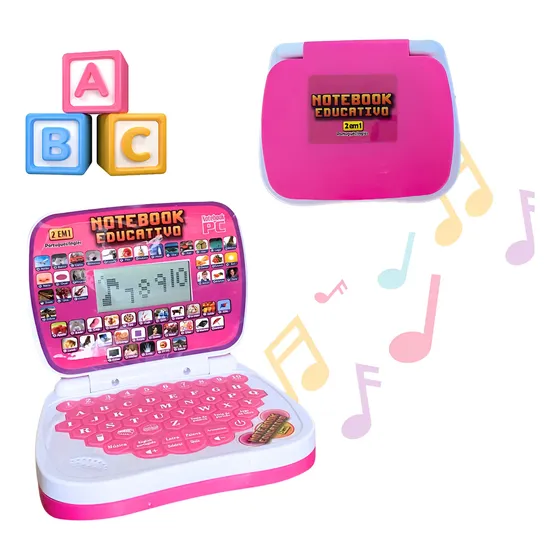 Laptop Infantil Educativo Menina Inglês Português Notebook