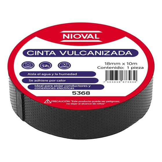 Cinta De Aislar Vulcanizada 5368 Color Negro Cinta Vulcanizable