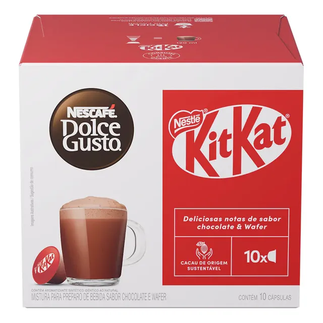 Chococcino Kit Kat Em Cápsula Nescafé Dolce Gusto Caixa 170g