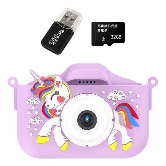 Cámara Digital Hd 1080p Con Tarjeta De 32gb Para Niños Lila