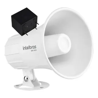 Sirene Corneta Intelbras Sir 3000 120 Db + Rele Auxiliar 12v Cor Branco