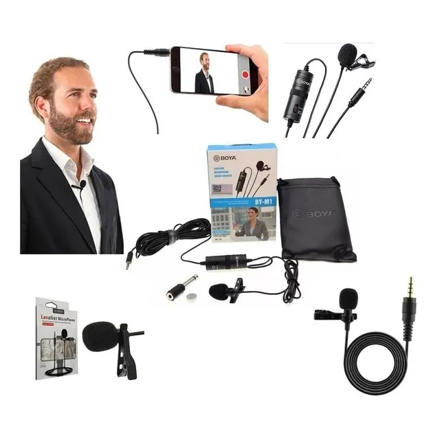 Microfone Boya By-m1 Omnidirecional + Mic Lapela Celular 