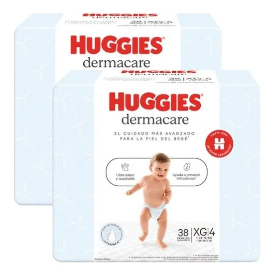 Pack De 2 Pañales Huggies Dermacare Talla Xg X38