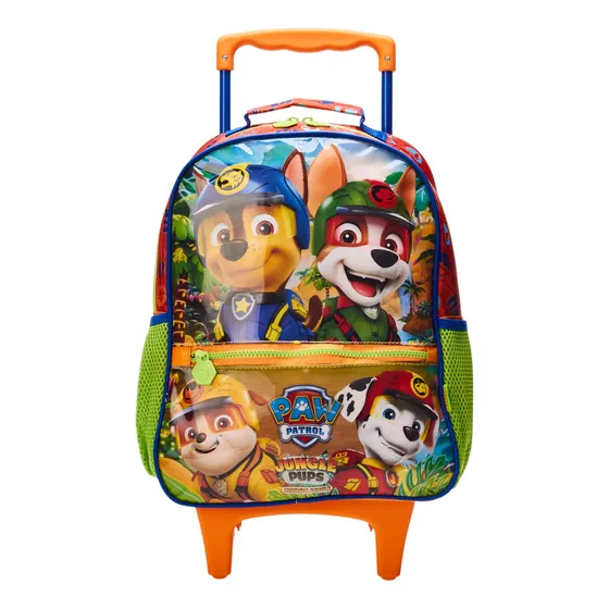 Mochila De Rodinhas Escolar Infantil 35cm Patrulha Canina Jungle Pups