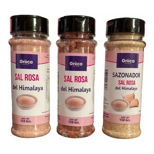 Sal Rosa Del Himalaya Natural Kit De 3 Especieros