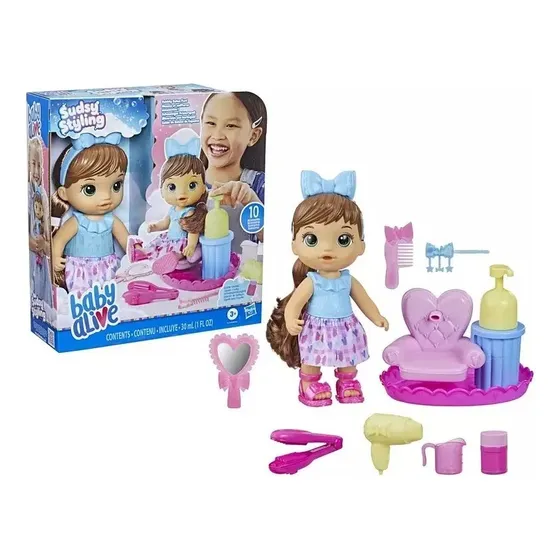 Muñeca Baby Alive Sudsy Styling Peinados Burbujas Diversión