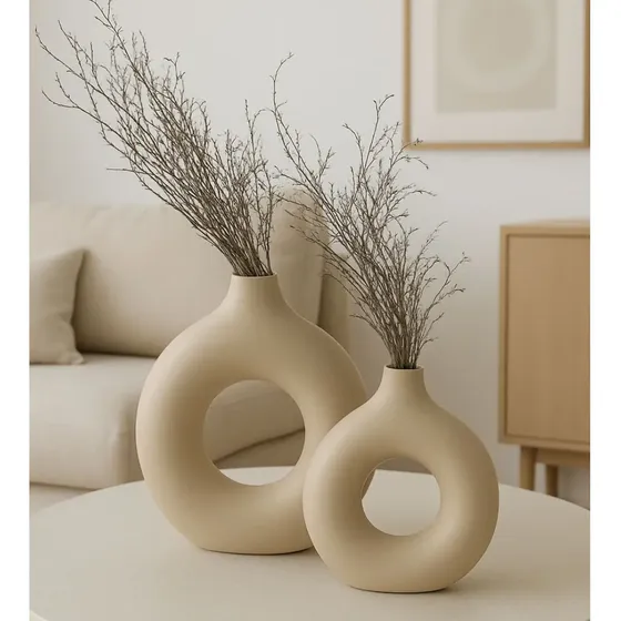 Dupla De Vaso Redondo Para Arranjos Decoração Sala E Casa