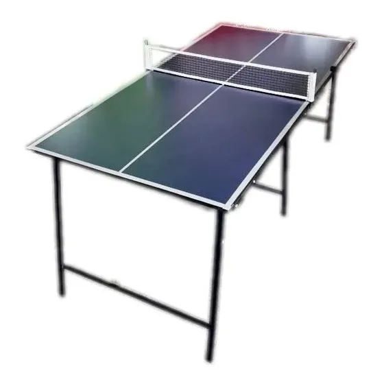 Mesa De Ping Pong Plegable Con Red 1.82x0.90mts Color Azul