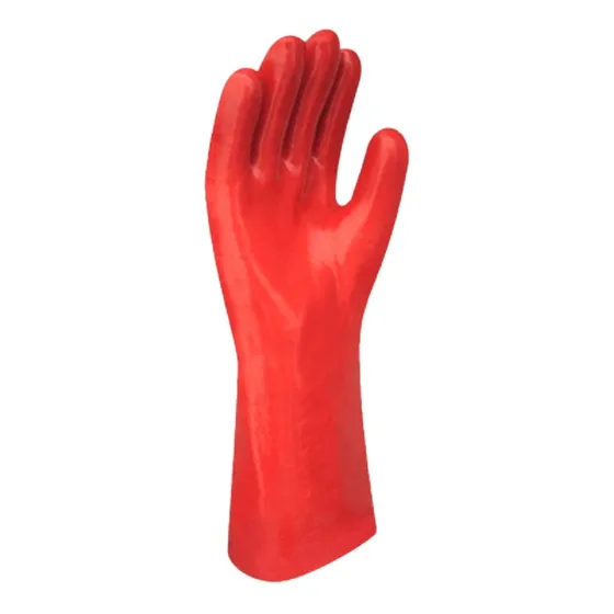 Guantes Rojos De Pvc De 14  Para Quimicos Precio X 13 Pares