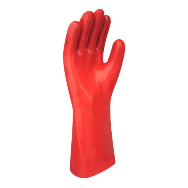 Guantes Rojos De Pvc De 14  Para Quimicos Precio X 13 Pares