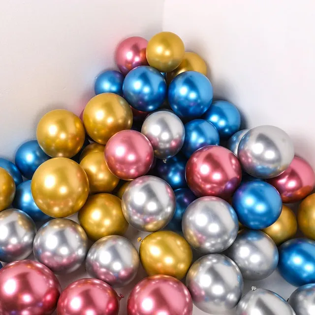 10pack Globos Metalicos 5 Pulgadas Latex Helio Fiesta
