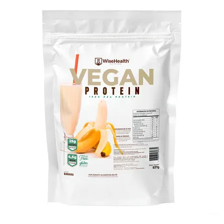 Vegan Protein (837g) 100% Proteína Vegana Ervilha Wisehealth Banana