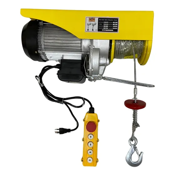 Talha Elétrica Guincho Com Troller, Capacidade 500 A 1000kg Amarelo