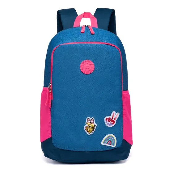 Mochila Grande Bolsa Trekker Resistente Impermeável Casual Cor Azul Desenho Do Tecido Lisa