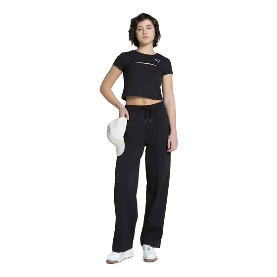 Remera Puma Wardrobe Essentials Cut Out Mujer Moda Negro