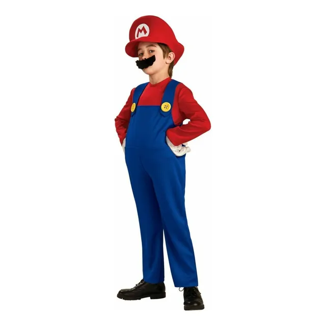 Disfraz Mario Bros Niños Infantil Bigote Y Gorro Haloween