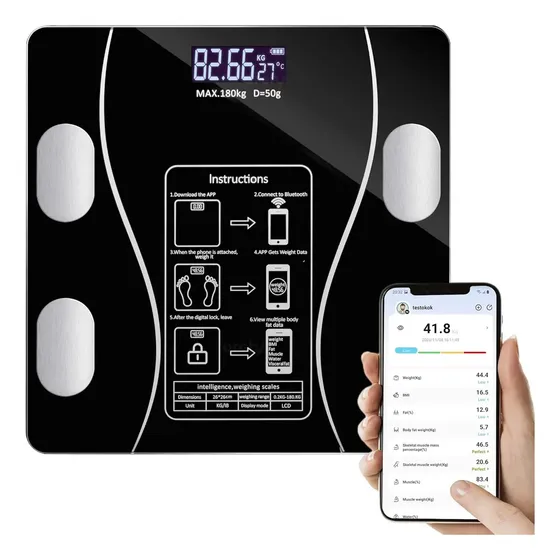 Balanza Corporal Digital Inalámbrica Medición Grasa Muscular App Alta Calidad Everest | MercadoLibre