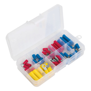 Kit 55 Terminales Aisladas Cable Espada Plano Anillo Tope Kit 55 Terminales Aisladas Cable Espada Plano Anillo Tope