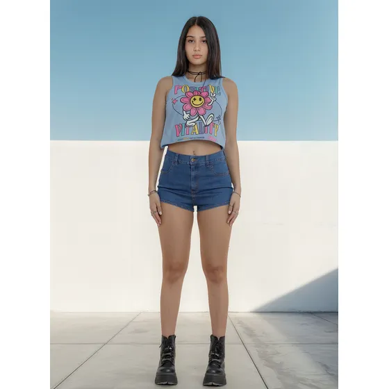Short Jeans Elastizado Mujer Tiro Alto- Seduccion Liscki