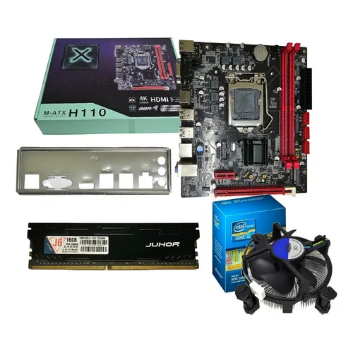 Kit Processador I5 7500 e Placa Mãe H110m 1151 e 16gb Ddr4 Cor Preto Intel