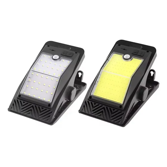 Lampara Solar Exterior Luces Solares Con Clip Led Ip65 Smd Estructura Negro