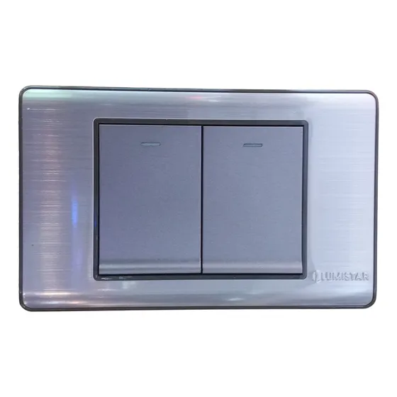 Interruptor Doble Elite Plata 3 Way 127/250v 16a Lumistar