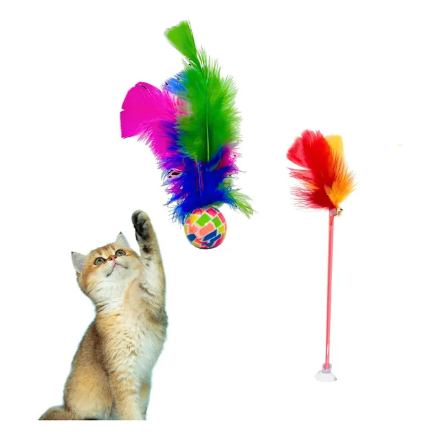 Varinha Fixa P E Bolinha Ping Pula Pula P/ Gatos