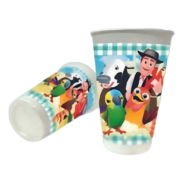 Vasos X12 Temáticos Logo La Granja De Zenon Niño Cumpleaños