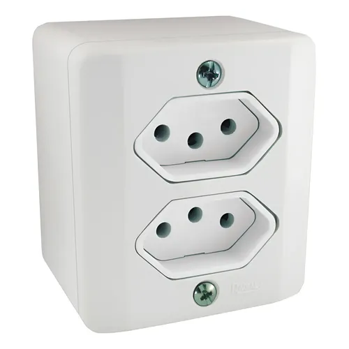 Tomada Dupla 3 Pólos (2p+t) 20a Sistema X Branco Radial | MercadoLivre