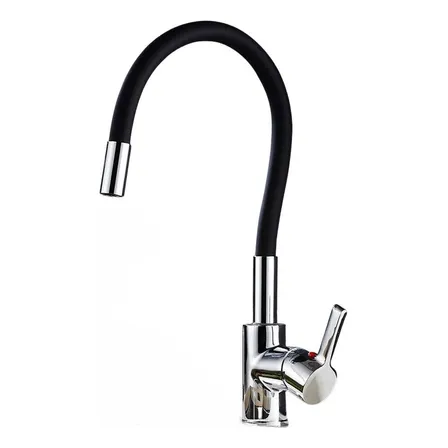 Llave Lavaplatos Monomando Cuello Flexible Negro