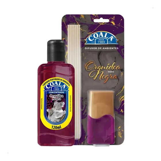 Kit Coala Orquídea Negra Difusor De Aromas + Limpador