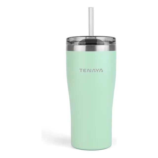Vaso Tenaya Acero Inoxidable 600ml Tapa A Prueba Derrames, C