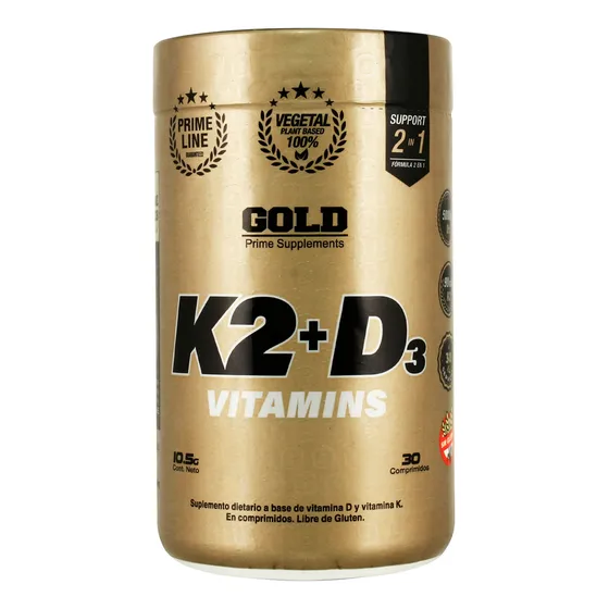 Vitamins K2 + D3 Gold Nutrition Apto Veganos Celíacos